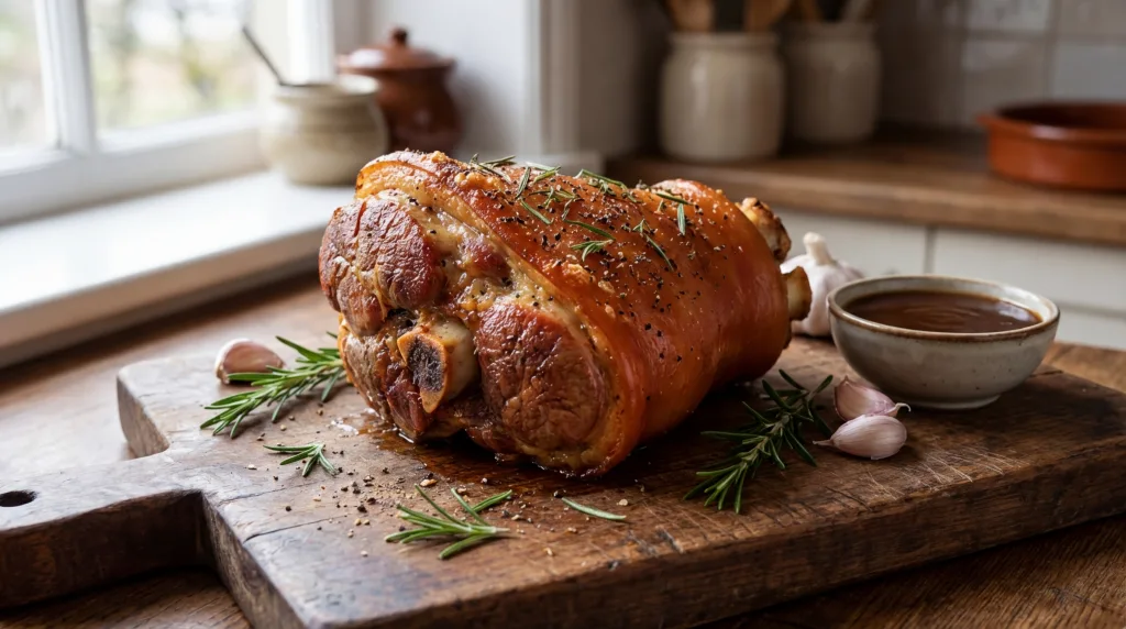 découvrez une recette savoureuse et facile de rouelle de porc confite à basse température, pour une viande tendre et parfumée à souhait.