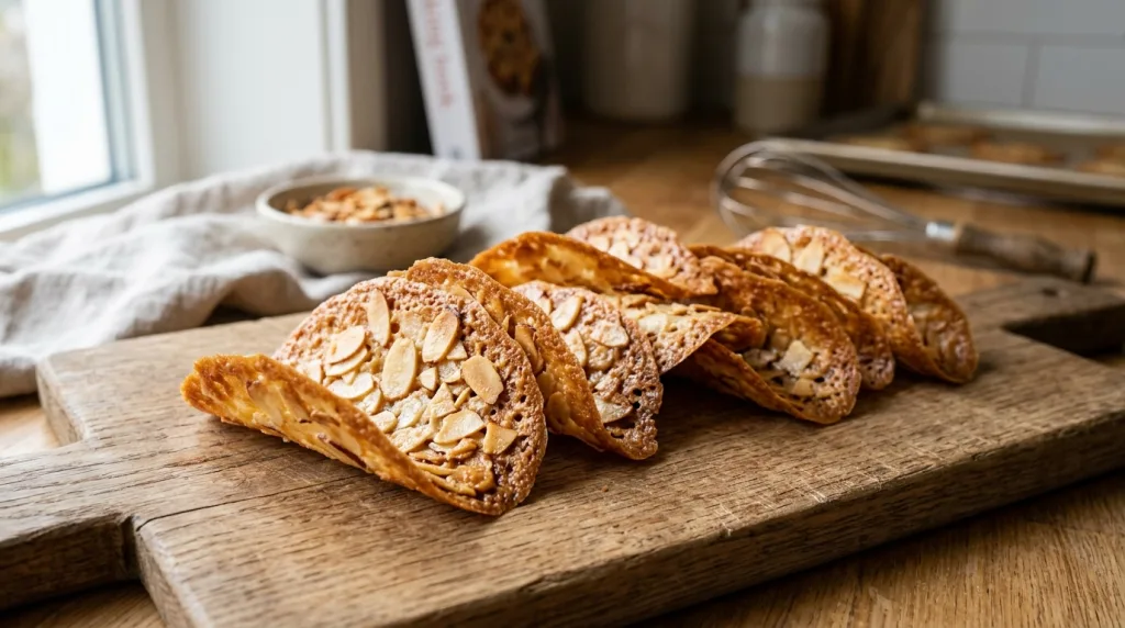 découvrez la recette des tuiles aux amandes de cyril lignac, croustillantes et faciles à réaliser pour un délicieux dessert maison.