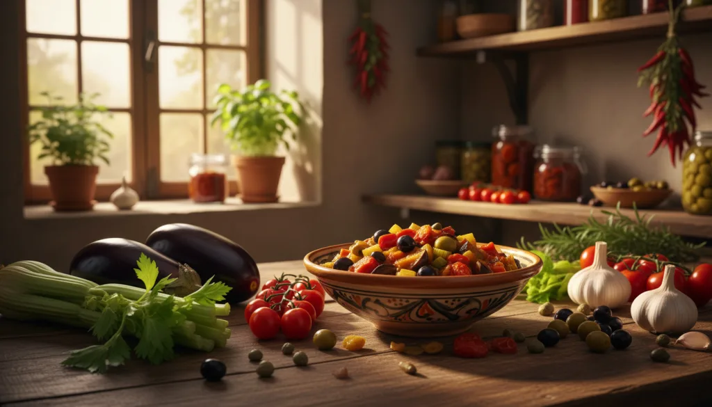 découvrez la recette authentique de la caponata sicilienne de ma grand-mère, un délicieux plat traditionnel à savourer en famille.