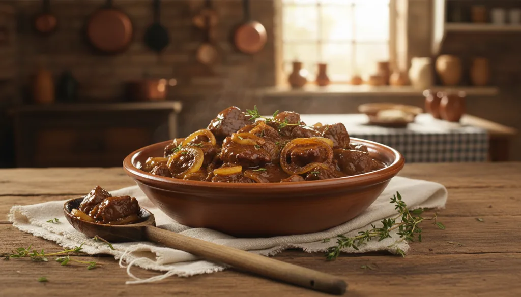 découvrez la recette authentique de la carbonade à la flamande de grand-mère, un plat traditionnel savoureux et réconfortant à base de viande mijotée à la bière.